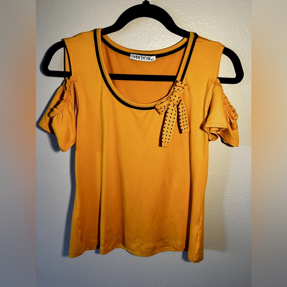 VERTICHE YELLOW/BLACK WOMENS BLOUSE